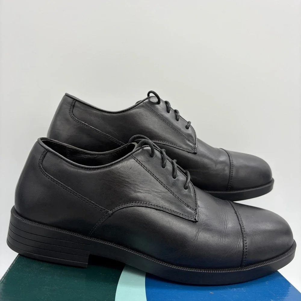 DREW Mens 13N Shoes Cambridge Orthopedic Oxford Black Leather Lace Up Comfort
